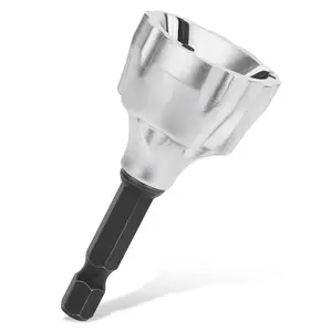 Deburring External Chamfer Tool with 3 Tungsten Carbide ,Quick Release 1/4" Hex Shank, Fits 1/8"-3/4" (3-19mm) - Repair Damaged , Screws, Threaded Rods & Pipe