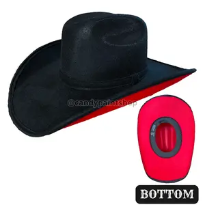 Crimson Trails Black with Red Bottom - Faux Felt Western Cowboy Hat Collection by Summit Hats