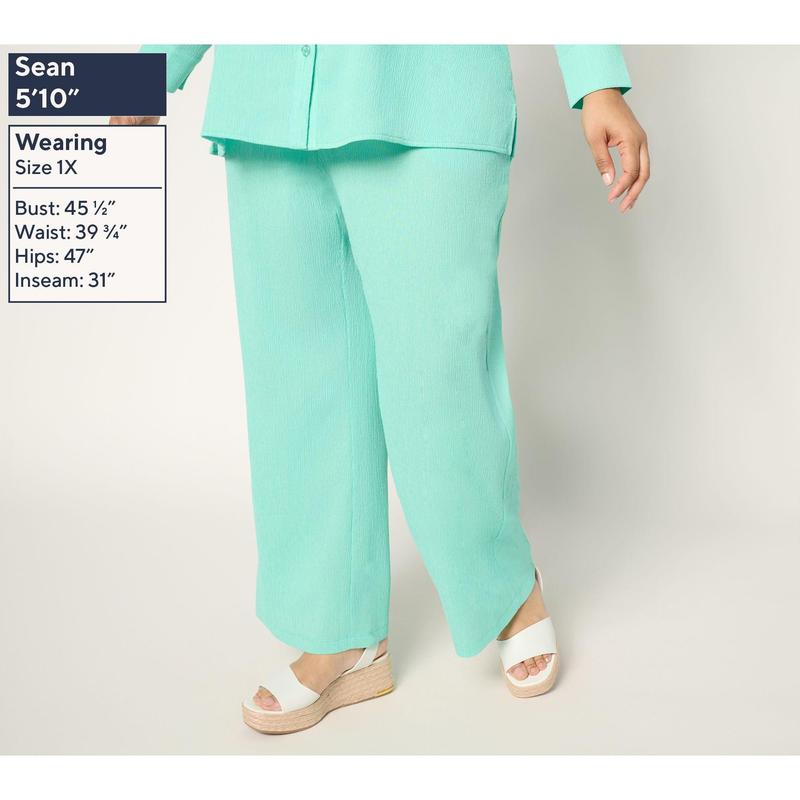 Brandis Dress Out Loud Pet Caribbean Crinkle Wide Leg Pants