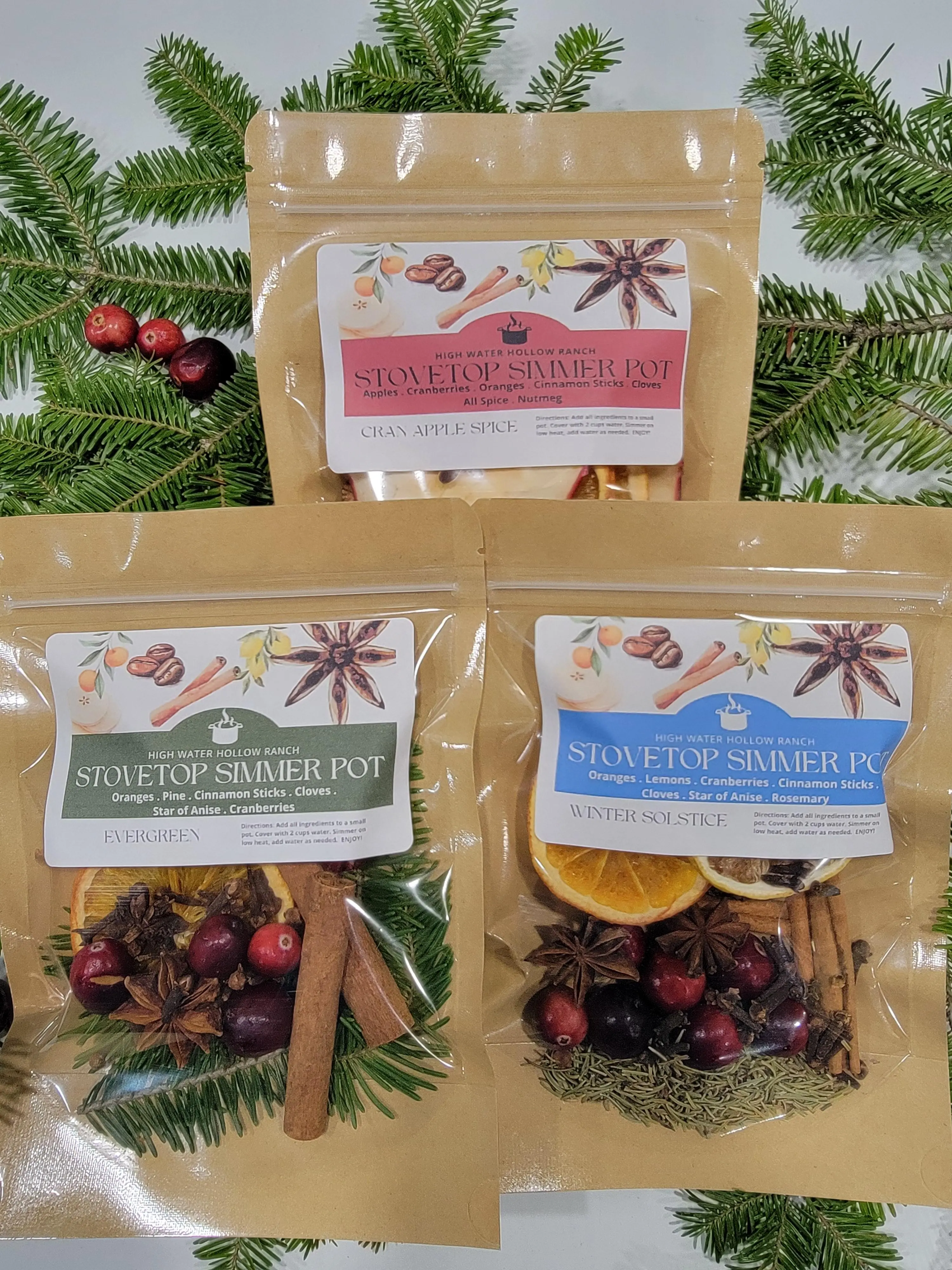 Winter Collection Simmer Pot Kits  Scented Christmas Aroma with Cranberries Cloves & Star Of Anise Perfect for Gifts & Holiday Scents