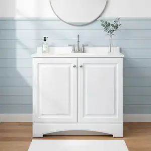 Single Sink Bath Vanity with Cultured Marble Top