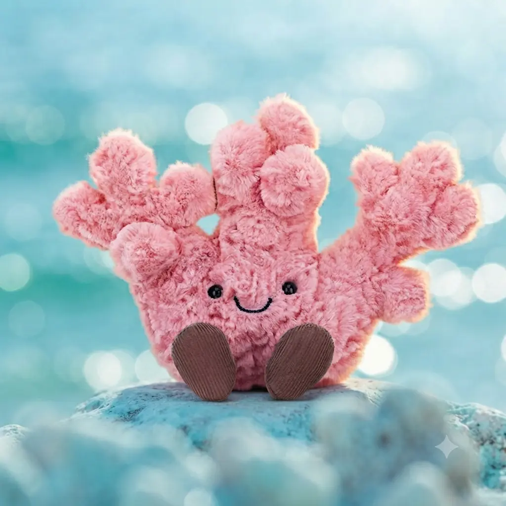 Jellycat Amuseables Coral Plush – Soft Pink Sea Coral Stuffed Toy, Cute Ocean-Themed Gift