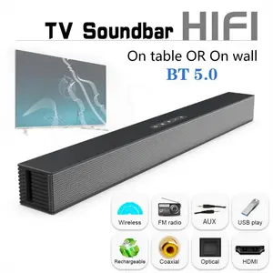 Sound Box, Bluetooth 5.0 Soundbar Speaker, Home Theater 3D Soundbars Bass Subwoofer With ARC,OPT,Coaxial Line Remote Control