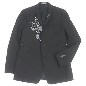 Pre-owned Cartier Wool Small Leather Goods Dior Tribal Patch Tailored Jacket Black