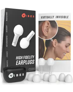 VIBES High Fidelity Ear Plugs for Concerts - Reusable Noise Cancellation Hearing Protection - Silicone Earplugs with Tips