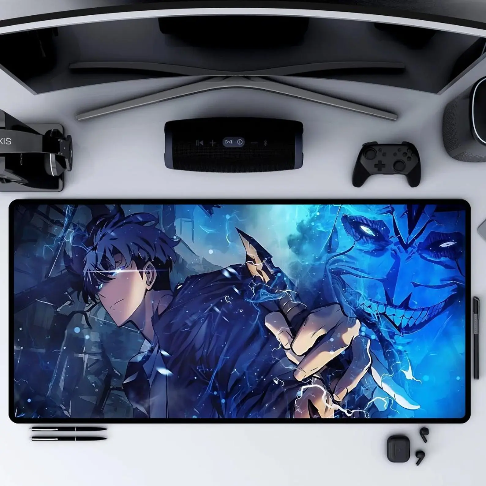 Solo Leveling Desk Mat Gaming Mousepad Anime Desk Mat Gift for Anime Lovers Dark Anime Mousepad Gift for Anime Geek Japanese Anime Desk Mat