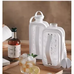 2-In-1 Silicone Ice Ball Maker & Water Bottle, Portable Ice Tray for Home Cold Drinks, Ideal for Parties & Daily Use, Home Bar Accessories