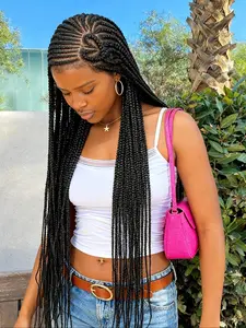 High-Quality Fashion Braided Wig, Breathable Full Lace Design, Curly Long Wigs for All Seasons, Stylish Headband Wigs, Synthetic Curly Wigs