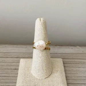 Stainless Steel Pearl Ring
