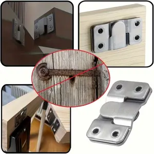 60pcs Heavy-Duty Stainless Steel Mounting Brackets, Corrosion-Resistant Interlocking Hooks, Furniture, Bed Corners, Wall Hardware