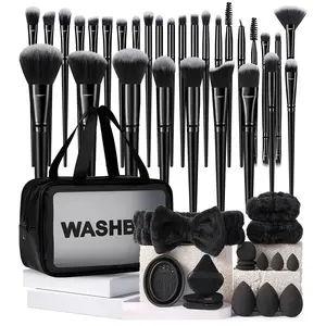 Makeup Tool Set, 47pcs/set Makeup Tool & Cleaning Tool Set, Multifunctional Travel Makeup Cleansing Tool Kit for Girls & Women, Brush, Makeup Brushes