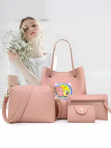 SpongeBob SquarePants and Patrick Star cartoon character mother-and-child bag set, large capacity, stylish retro design, perfect for Valentine's Day and birthday gifts.