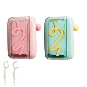 Travel Floss Picks Dispenser, 2026 New Automatic Pop-up Floss Pick Holder Case, Refillable Floss Organizer for Purse, Hygienic Dental Floss Storage Box Flossers for Home Dinning