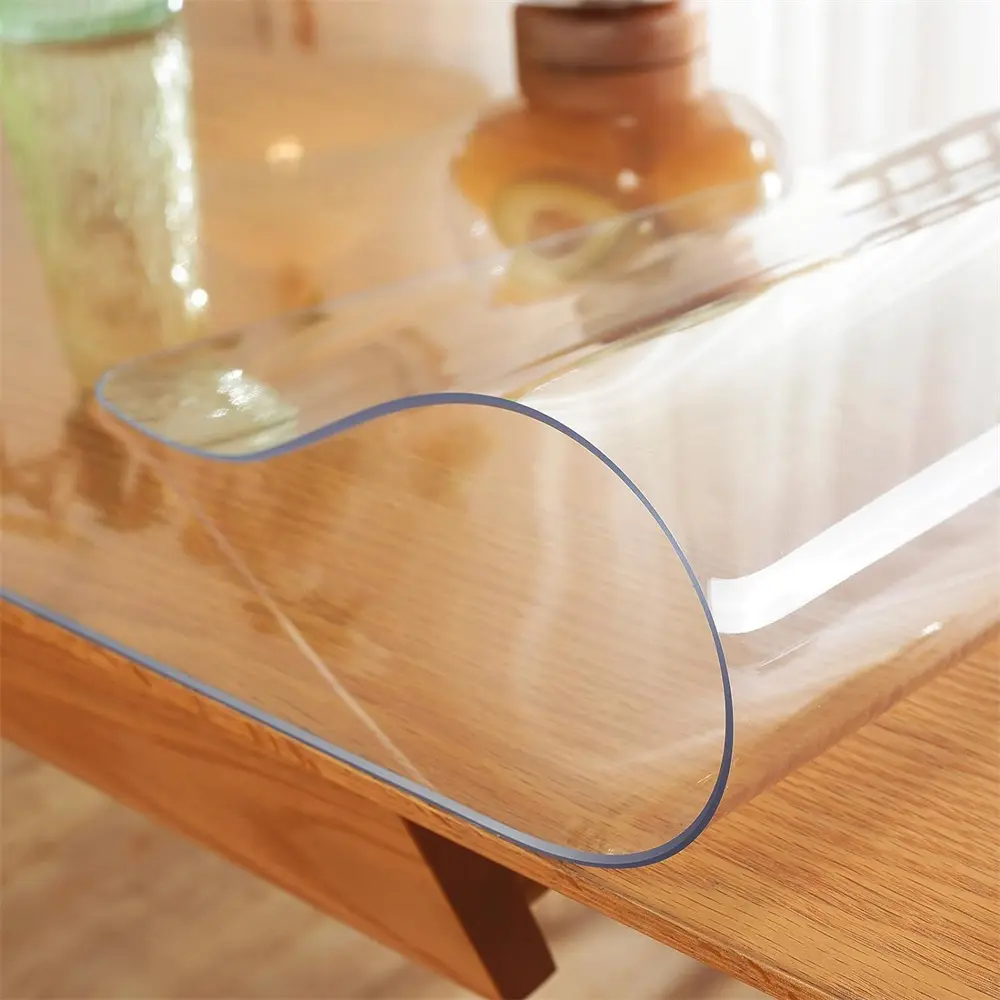 2.0mm Extra Thick Sturdy Clear PVC Table Mat for Kitchen, Dining, Office - Waterproof, Oil-Proof, Heat-Resistant, Scratch-Proof, Tear-Resistant, Easy-Clean Protector