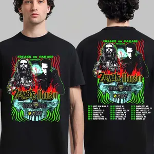 Vintage Rob Zombie And Marilyn Mason With The Hu And Orgy Freaks On Parade Presents 2026 North America Tour City Dates Two Sided Shirt, Rock Music Lovers, Gift For Fan.