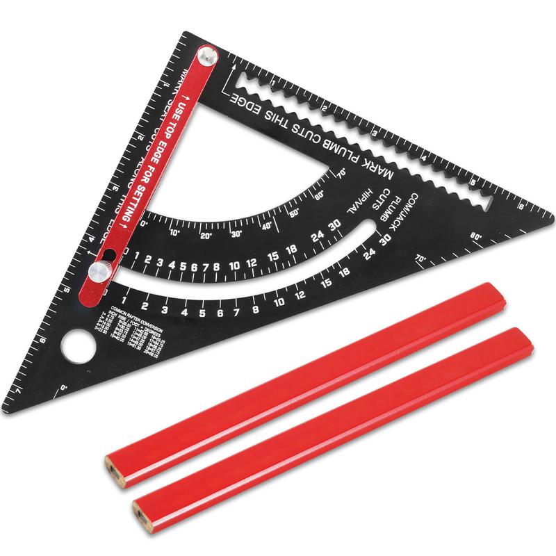 Triangle Tools Types GORWARE Carpenter Triangle Tool 7.6 Inch with Two Pencil Accurate ...