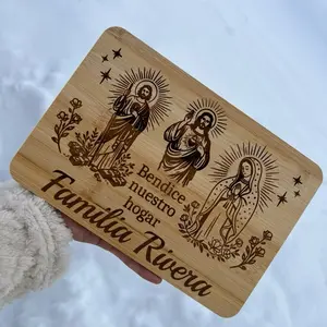 HoneyCloud Designs Personalized San Judas Virgencita Jesus Board - 6.7"x9.8" Custom Faith Reminder for Home Decor & Gifts