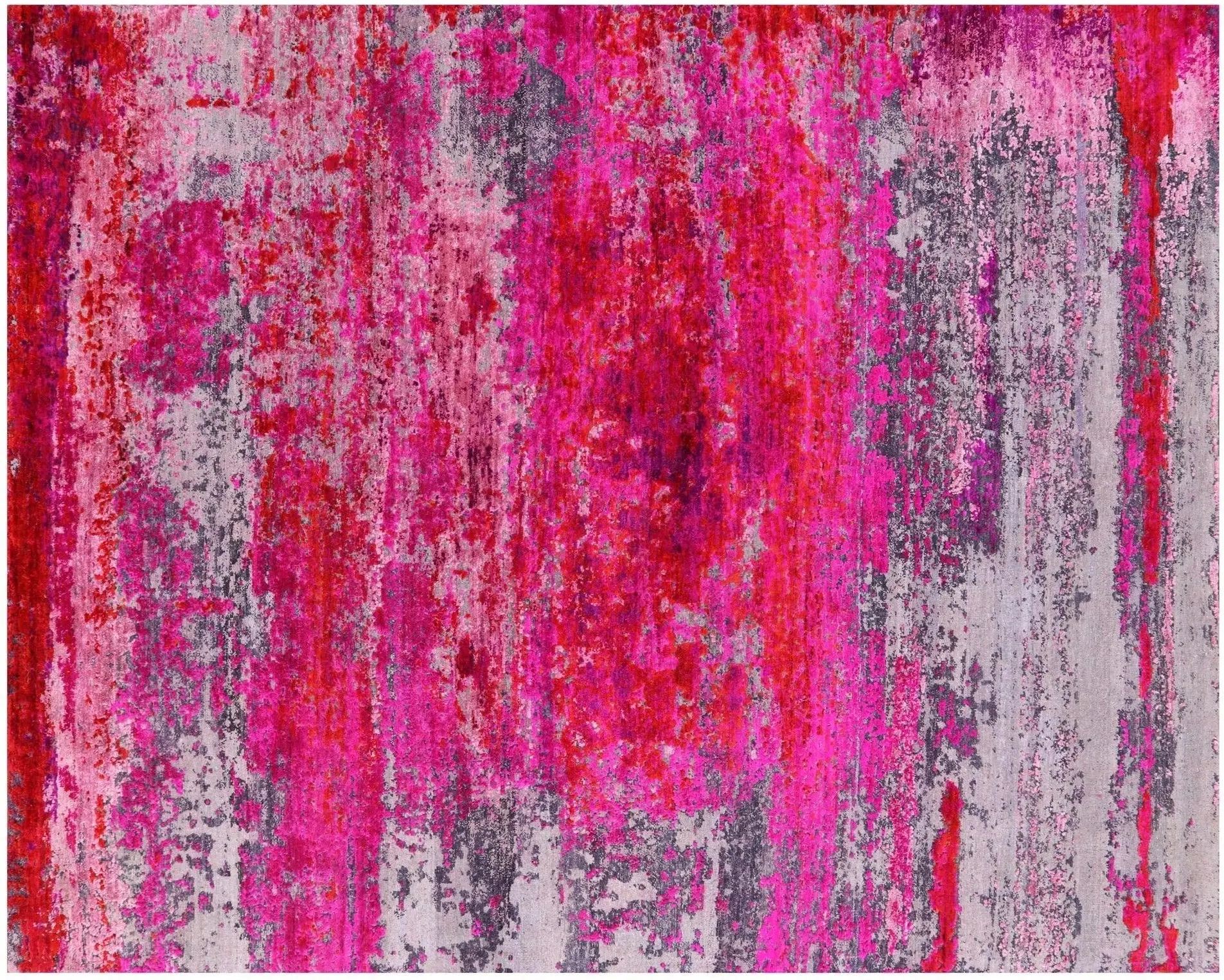 SUPER SALE Abstract Wool & Silk Handmade Rug 7' 11" X 9' 10" - Q9056