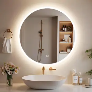 ZIYOO Smart Square Bathroom Vanity Mirror with Dimmable LED & Touch-Control Switch
