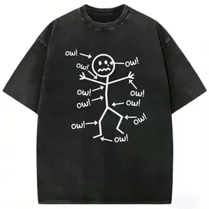 Humorous Chronic Pain Awareness T Shirt for Summer Casual Wear Round Neck Short Sleeve Machine Washable Everyday Top