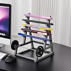 Cool barbell holder for fitness fans! Works as creative office decor, scratch-safe eyeglass stand, practical pen holder, portable pen case & stationery storage. Durable, compact, trendy—tidy up your space with sporty vibes! Grab yours now!