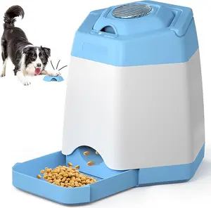 Dog Treat Dispenser with Button, PETNF Rechargeable Dog Puzzle Feeder Toy, 400ml Large Capacity Automatic Treat Dispensing Toy for Dogs Food Dispenser, Interactive Pet Dog Toys IQ Training Game