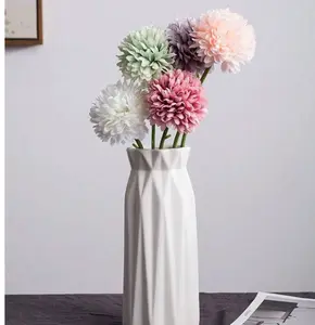 1pc ABS Nordic Style White Flower Vase For Home Decoration, Suitable For Office, Bedroom, Restaurant, Kitchen, Can Be Used As Decoration With Artificial Flowers, Non-Deforming And Non-Fading,Home Decor,Flower