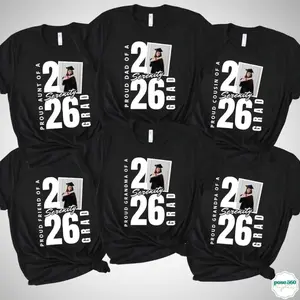 Custom Graduation Shirt Class of 2026 Graduation Shirt Proud Family Member Tee Custom Photo & Name