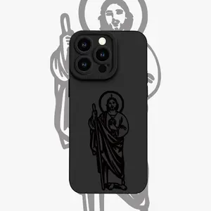 Matte Mobile Phone Case with a St. Jude Design, Offering 360-Degree Protection for Iphone Models 11 Through 16 Pro Max, XR, X/XS, 7, 8 Plus, SE, Making It an Ideal Gift. Black Cover Protector Protective Cellphone