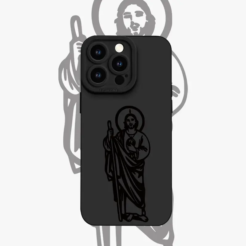 Matte TPU Mobile Phone Case with St. Jude Design - 360-Degree Protection for iPhone 7,8 Plus,SE,XR,X/XS,11-16 Pro Max - Ideal Gift Black Phone Accessory, Accessories