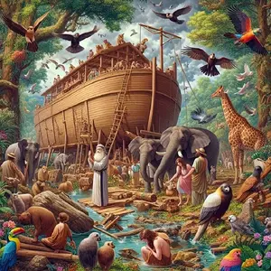 Noah's Ark Pattern DIY Diamond Arts Colorful Painting Kit without Frame, DIY 5D Diamond Arts Colorful Painting Kit, Wall Art Decor for Home, Diamond Painting Kits