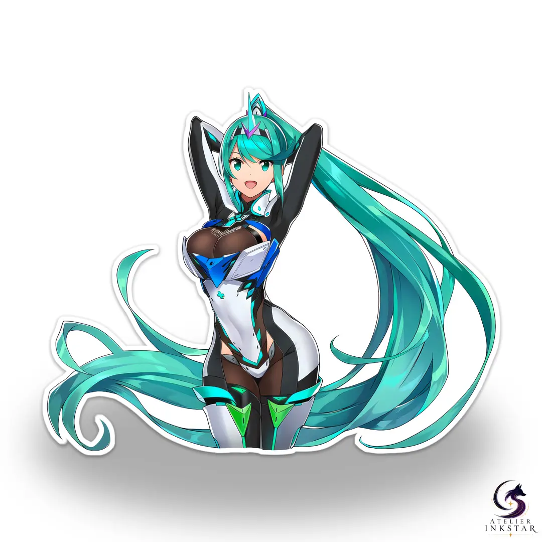 Sci Fi Anime Girl Sticker | Gaming Laptop Water Bottle Decal