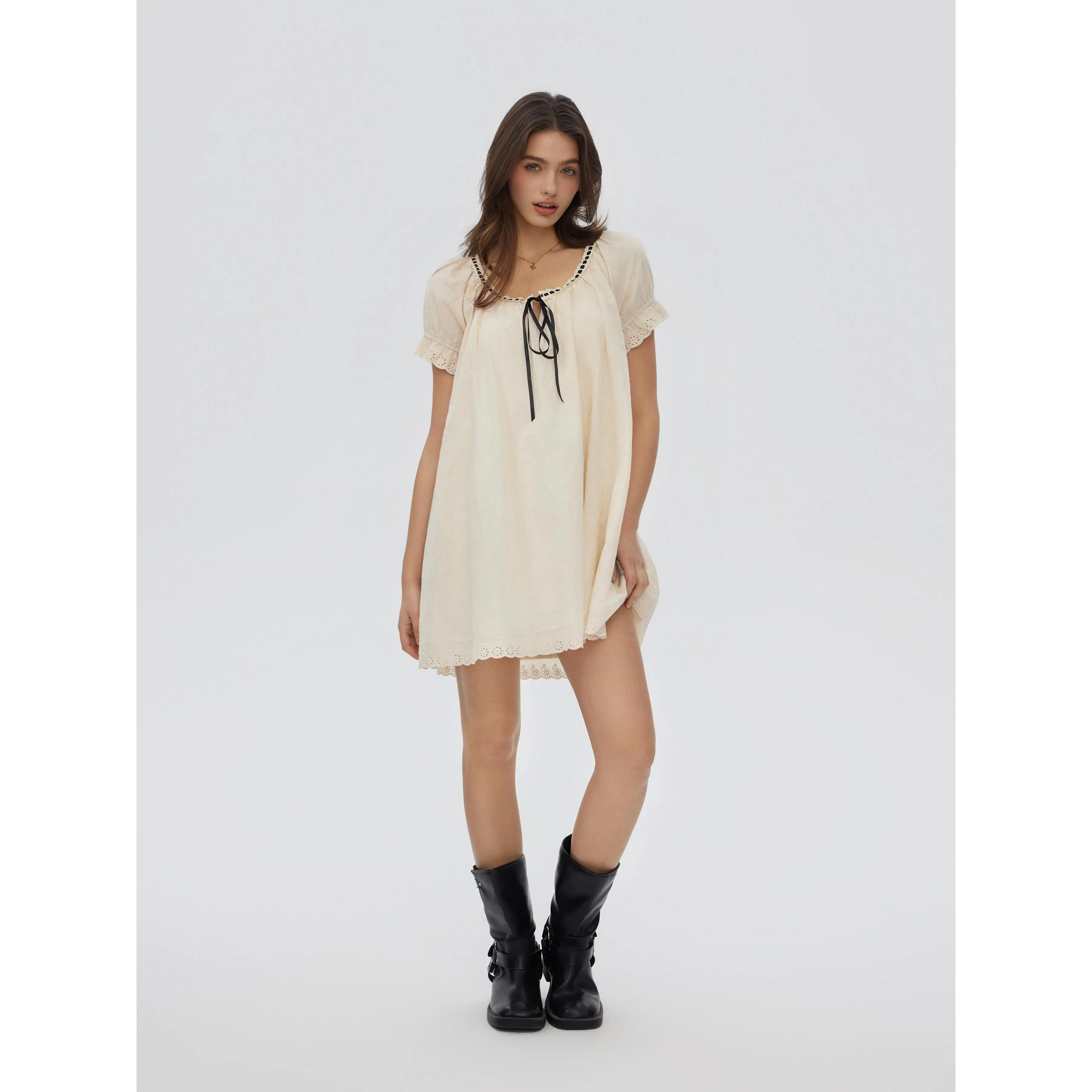 knee length dresses for ladies Noble Smock Dress in Bordeaux Bordeaux / S
