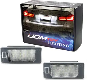 iJDMTOY Full LED License Plate Light Kit Compatible With BMW 1 2 3 4 5 Series X3 X4 X5 X6, Powered by 24-SMD Xenon White LED & CAN-bus Error Free