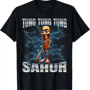 100% Cotton Unisex Tung Tung Tung Sahur T-Shirt women graphic shirts
