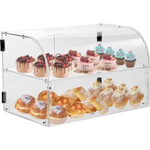 VEVOR Pastry Display Case, 2 - Tier Commercial Countertop Bakery Display Case, Acrylic Display Box with Rear Door Access Removable Shelves, Keep Fresh for Donut Bagels Cake CookieVEVOR Super Brand Day