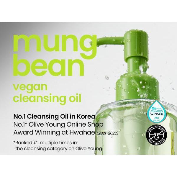 Korea's No.1 Mung Bean Cleansing Oil 200ml | Lightweight Hydrating Powerful Gentle All Skin Types Makeup Remover Moisturizing Moisture Cosmetic Moisturize Korean Moisturizer