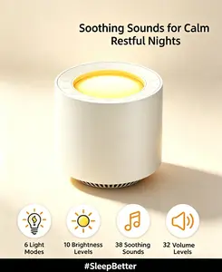 White Noise Sleep Sound Machine, Dimmable Night Light with Red Light Therapy, 38 Built-in Soothing Relaxing Sounds, Memory Function & Auto Timer, Universal Bedroom Sleep Aid Gift for Everyone