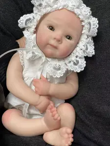 Soft touch reborn baby doll, 13 inches full silicone reborn doll 33 cm, cute face, realistic reborn doll artist, fake baby, real born newborn doll, collection, festival, Halloween, birthday, perfect Christmas gift for children aged 3+
