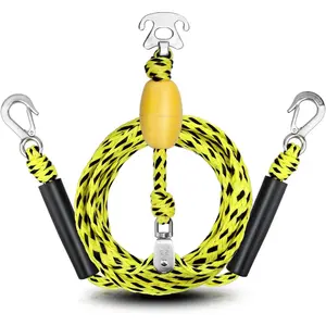 Boat Tow Harness for Tubing, Heavy-Duty 13ft Self Centering Tow Rope Up to 4 Riders with Float Ball, Stainless Steel Hooks and Pulley for Watersports Towing Towable Tube, Water Ski, Wakeboard