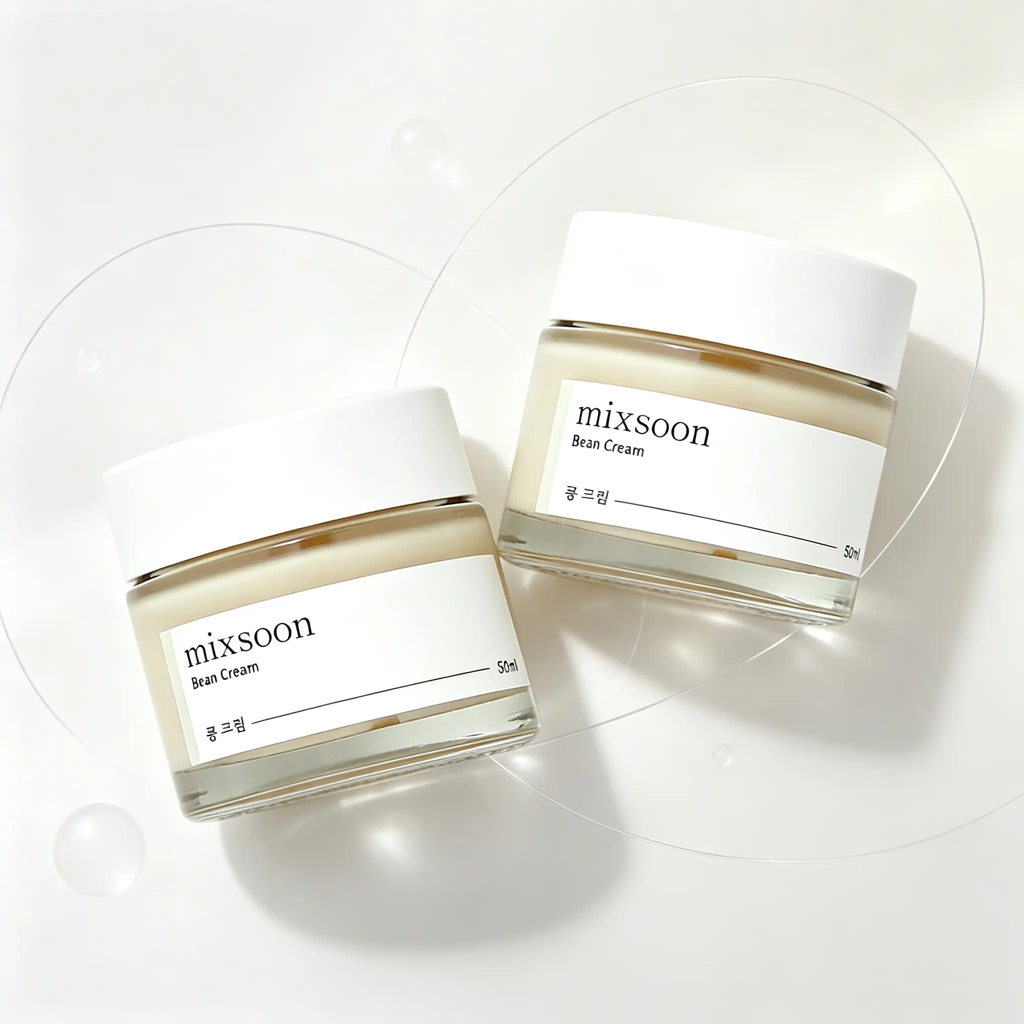 Mixsoon Bean Cream, 1.69 fl.oz/50ml Lightweight Fermented Bean Facial Moisturizer - Smooth, Deep Hydration, Skin Barrier Repair for Glossy Glass Skin, Daily Korean Skincare