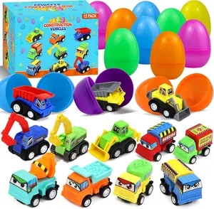 12-Pack Prefilled Easter Eggs with Pull-Back Car Toys – Easter Egg Hunt Fillers, Basket Stuffers & Party Favors for Kids Boys & Girls