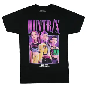 K-Pop Demon Hunters T-Shirt Men's Mira Zoey Rumi Pose Short Sleeve Top