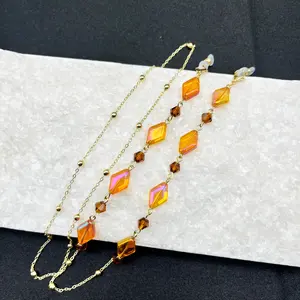 Fashion women's eyeglass chain, gold-plated sunglasses chain, reading glasses frame, eyeglass accessories