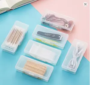 Transparent Storage Box Portable Travel Medicine Box Cotton Swab Holder Case Dental Floss Jewelry Organizer Container