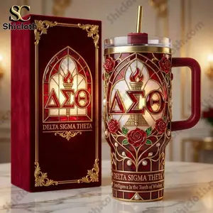 Delta Sigma Theta Intelligence is The Torch of Wisdom Yeti Tumbler With Handle