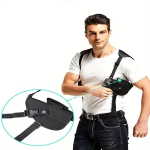 Universal Shoulder Holster for Concealed Carry, Fits Compact to Large Handguns, Adjustable Left & Right Hand Holster withMagazine Pouch