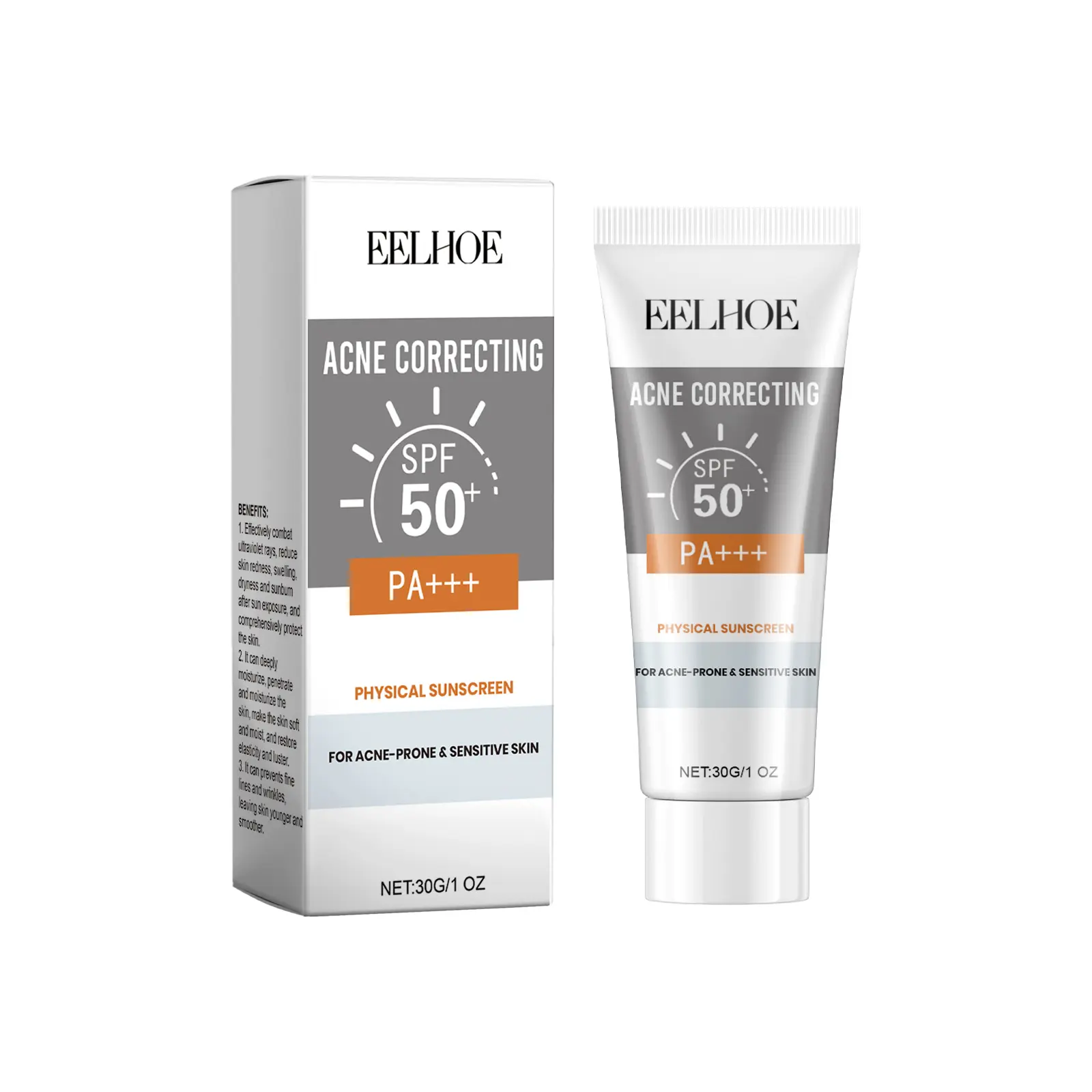 EELHOE Lightweight Hydrating Sunscreen, Refreshing Facial Sun Cream Redness Uv Skin Repair Hydrate Moisture