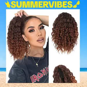 【Flash Sale】SummerVibes AISI HAIR 12inch Ponytail Extension Claw Clip Ponytail for Black Women Synthetic Long Afro Curly Wavy Fluffy Ponytail for Daily Use