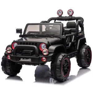 24V Kids Electric Remote Control Kart, 2.4G Parental Remote, High-Low Speed Adjustable, Slow Start/Stop, LED Lights, USB Music Player, Storage Box, Pull Rod, ASTM Certified for Ages 3-8